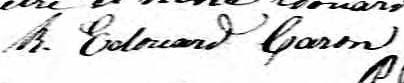 Signature de R. Edouard Caron: 16 octobre 1820