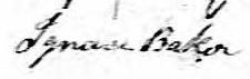 Signature de Ignace Baker: 25 août 1822