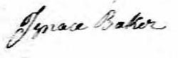Signature de Ignace Baker: premier août 1826