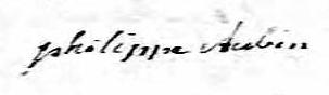 Signature de Philippe Aubin: 5 novembre 1822