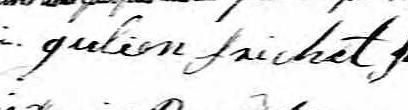 Signature de Julien Frichet: 4 février 1823