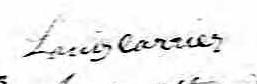 Signature de Louis Carrier: 18 octobre 1825