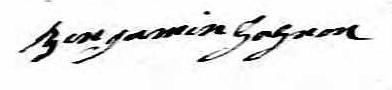 Signature de Benjamin Gagnon: 4 novembre 1823