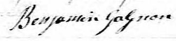 Signature de Benjamin Gagnon: 11 juin 1833