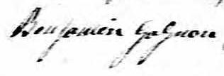 Signature de Benjamin Gagnon: 8 juin 1834