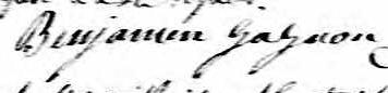 Signature de Benjamin Gagnon: 7 mai 1837