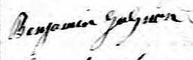Signature de Benjamin Gagnon: 13 juillet 1837