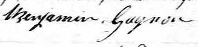 Signature de Benjamin Gagnon: 11 septembre 1838