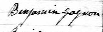 Signature de Benjamin Gagnon: 28 décembre 1838