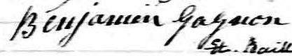 Signature de Benjamin Gagnon: 13 janvier 1846