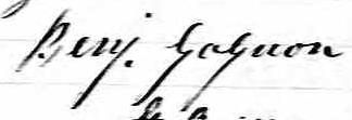 Signature de Benj. Gagnon: 19 décembre 1850
