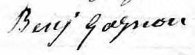 Signature de Benj Gagnon: 26 avril 1858