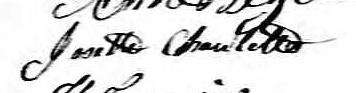 Signature de Josette Chaulette: 4 novembre 1823