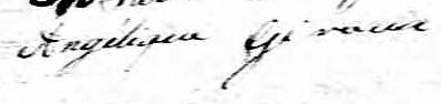 Signature de Angélique Giroux: 26 avril 1825