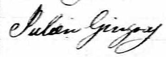 Signature de Julien Gingras: 25 mars 1839 Signature de Julien Gingras: 25 mars 1839