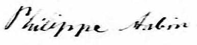 Signature de Philippe Aubin: 16 janvier 1827