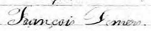 Signature de François Demers: 9 janvier 1866 Signature de François Demers: 9 janvier 1866