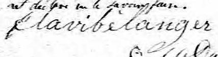 Signature de Flavi Bélanger: 6 mai 1830