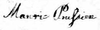 Signature de Marie Prussien: 26 octobre 1830 Signature de Marie Prussien: 26 octobre 1830