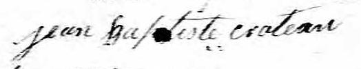 Signature de Jean Baptiste Croteau: premier février 1831