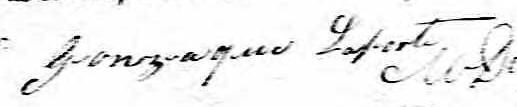 Signature de Gonzaque Laporte: 8 août 1831