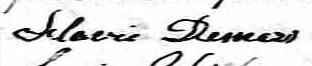 Signature de Flavie Demers: 7 janvier 1851 Signature de Flavie Demers: 7 janvier 1851