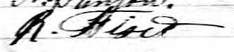 Signature de R. Fiset: 28 novembre 1874