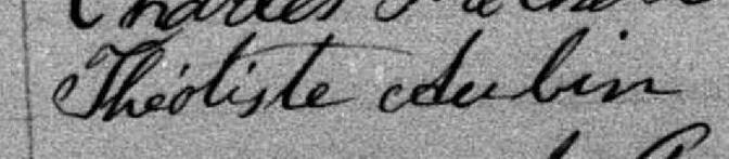 Signature de Théotiste Aubin: 3 février 1883 Signature de Théotiste Aubin: 3 février 1883