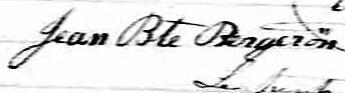 Signature de Jean Bte Bergeron: 23 juin 1838