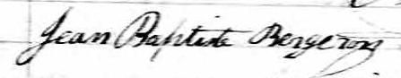 Signature de Jean Baptiste Bergeron: 28 juillet 1838