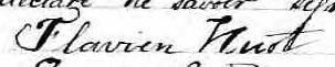 Signature de Flavien Huot: 7 octobre 1866 Signature de Flavien Huot: 7 octobre 1866