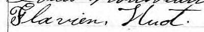 Signature de Flavien Huot: 23 mai 1872 Signature de Flavien Huot: 23 mai 1872
