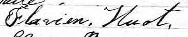 Signature de Flavien Huot: 23 avril 1876 Signature de Flavien Huot: 23 avril 1876