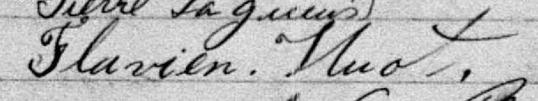 Signature de Flavien Huot: 12 mai 1878 Signature de Flavien Huot: 12 mai 1878