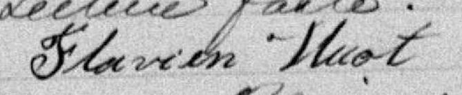 Signature de Flavien Huot: 26 mai 1884 Signature de Flavien Huot: 26 mai 1884