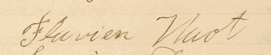 Signature de Flavien Huot: 11 février 1901 Signature de Flavien Huot: 11 février 1901