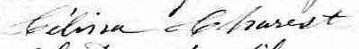 Signature de Célina Charest: 23 novembre 1869 Signature de Célina Charest: 23 novembre 1869