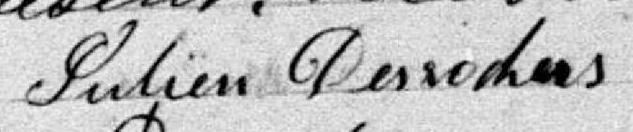 Signature de Julien Desrochers: 3 janvier 1878 Signature de Julien Desrochers: 3 janvier 1878