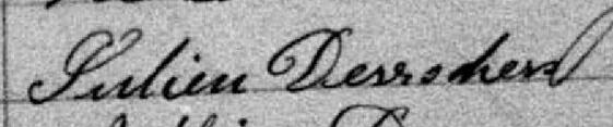 Signature de Julien Desrochers: 17 mai 1880 Signature de Julien Desrochers: 17 mai 1880