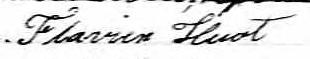 Signature de Flavien Huot: 28 janvier 1845 Signature de Flavien Huot: 28 janvier 1845