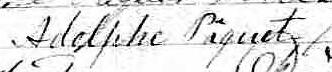 Signature de Adolphe Pâquet: 16 décembre 1865 Signature de Adolphe Pâquet: 16 décembre 1865