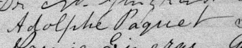 Signature de Adolphe Paquet: 9 avril 1888 Signature de Adolphe Paquet: 9 avril 1888