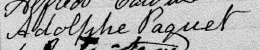 Signature de Adolphe Paquet: 7 mars 1889 Signature de Adolphe Paquet: 7 mars 1889