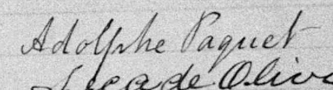 Signature de Adolphe Paquet: 11 mars 1896 Signature de Adolphe Paquet: 11 mars 1896