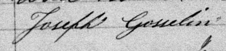 Signature de Joseph Gosselin: 5 décembre 1880 Signature de Joseph Gosselin: 5 décembre 1880