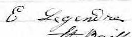 Signature de E Legendre: 27 mars 1865 Signature de E Legendre: 27 mars 1865