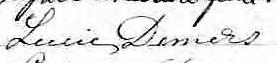 Signature de Lucie Demers: 13 août 1871 Signature de Lucie Demers: 13 août 1871