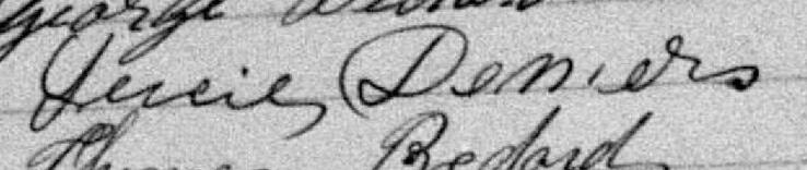 Signature de Lucie Demers: 19 août 1886 Signature de Lucie Demers: 19 août 1886