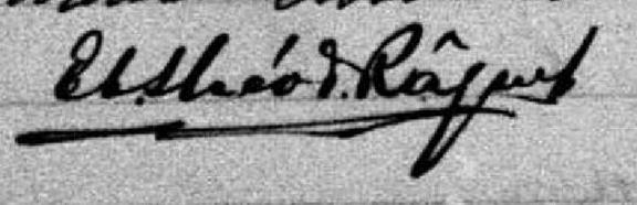 Signature de Et Théod. Pâquet: premier septembre 1879