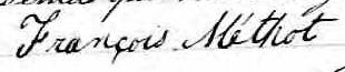 Signature de François Méthot: 22 septembre 1859 Signature de François Méthot: 22 septembre 1859